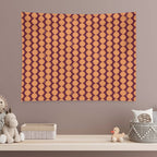 Atomic Blooms - Orange Maroon Tapestry