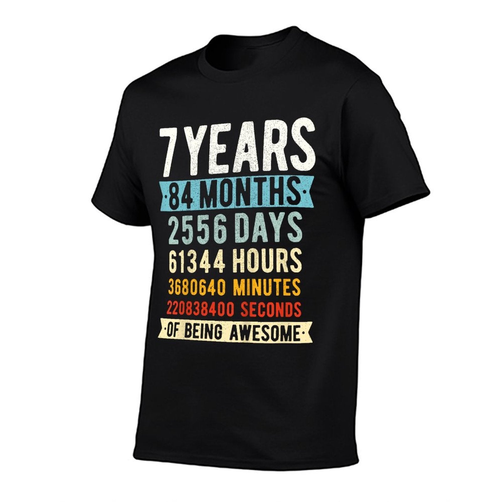 7th Birthday 7 Years Old Vintage Retro 84 Months  Graphic-printed T-Shirt
