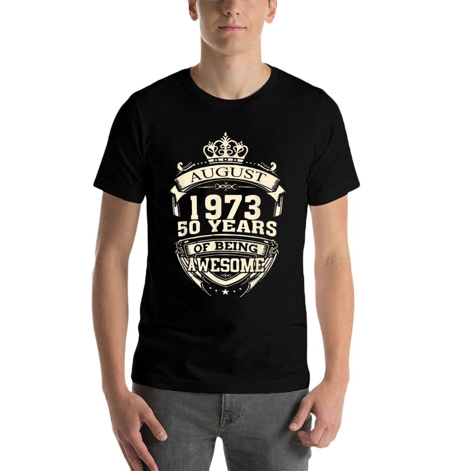 August 1973 50 Years Of Being Awesome 50th Birthday  Easy-care T-Shirt