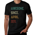 14 Years Old Awesome Since April 2011 14th Birthday  Stretchy T-Shirt