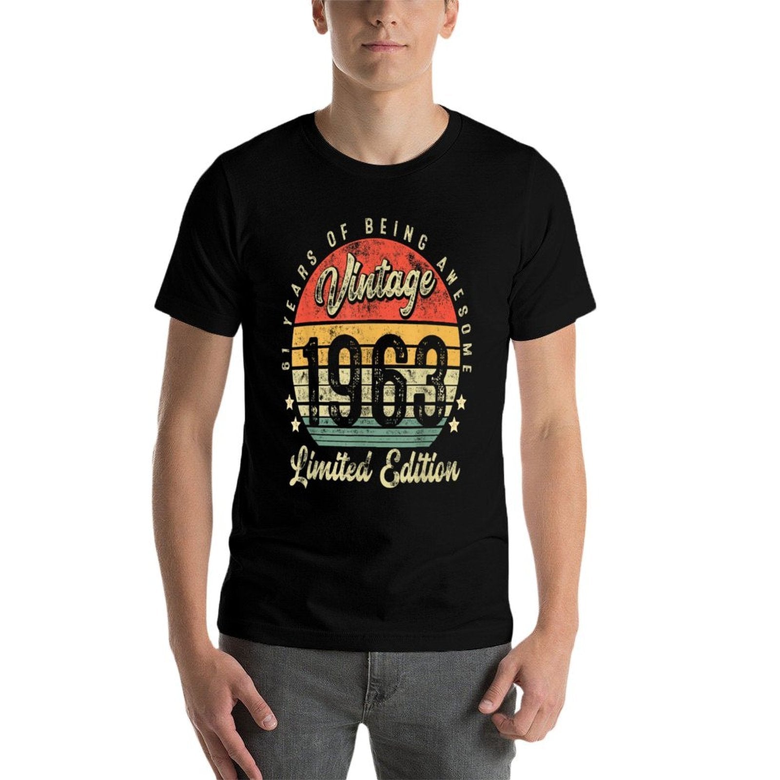 61 Year Old Gifts Vintage 1963 Limited Edition 61st Birthday  Fade-proof Color T-Shirt