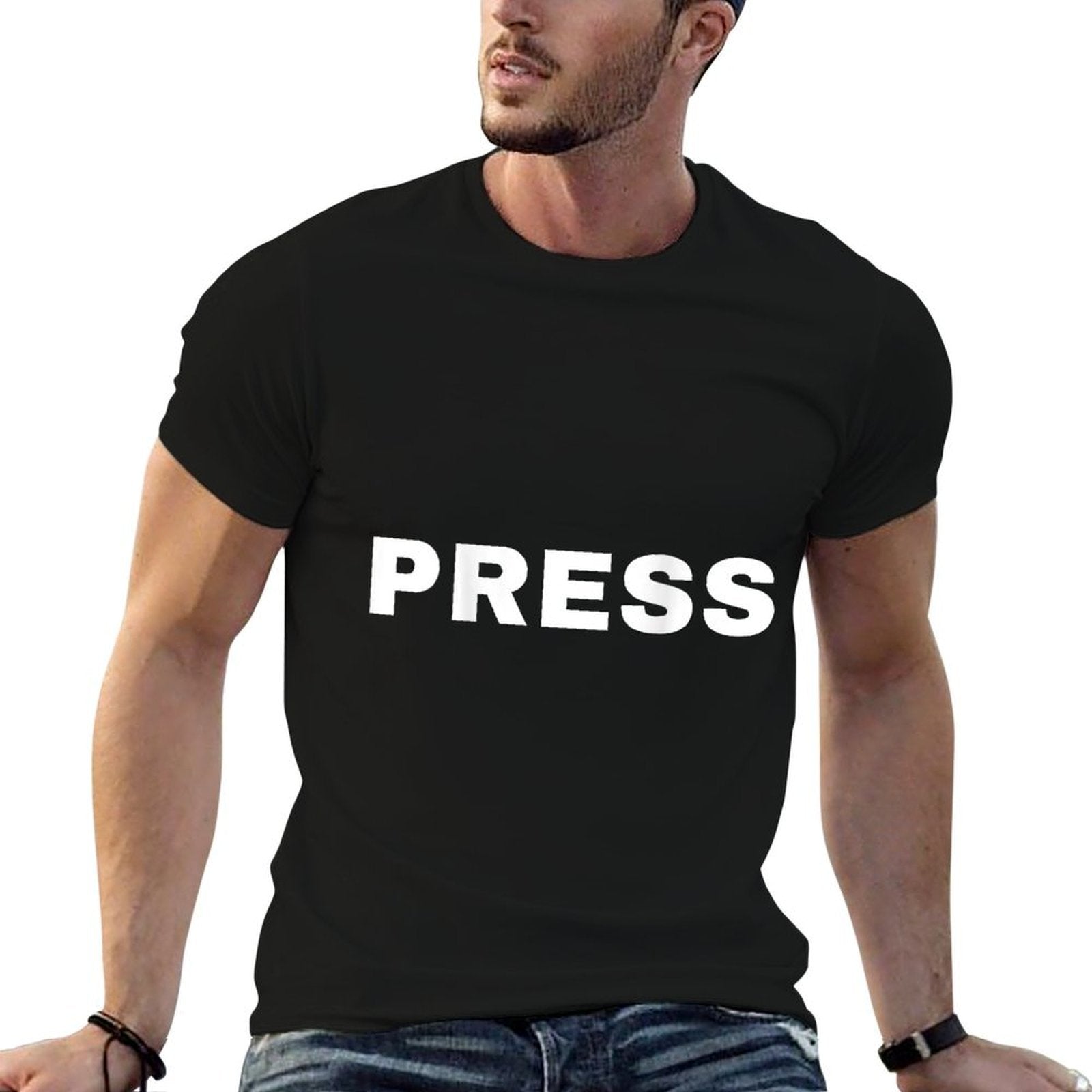 Back Side Print Press Journalist Reporter News Media TV  Lightweight T-Shirt