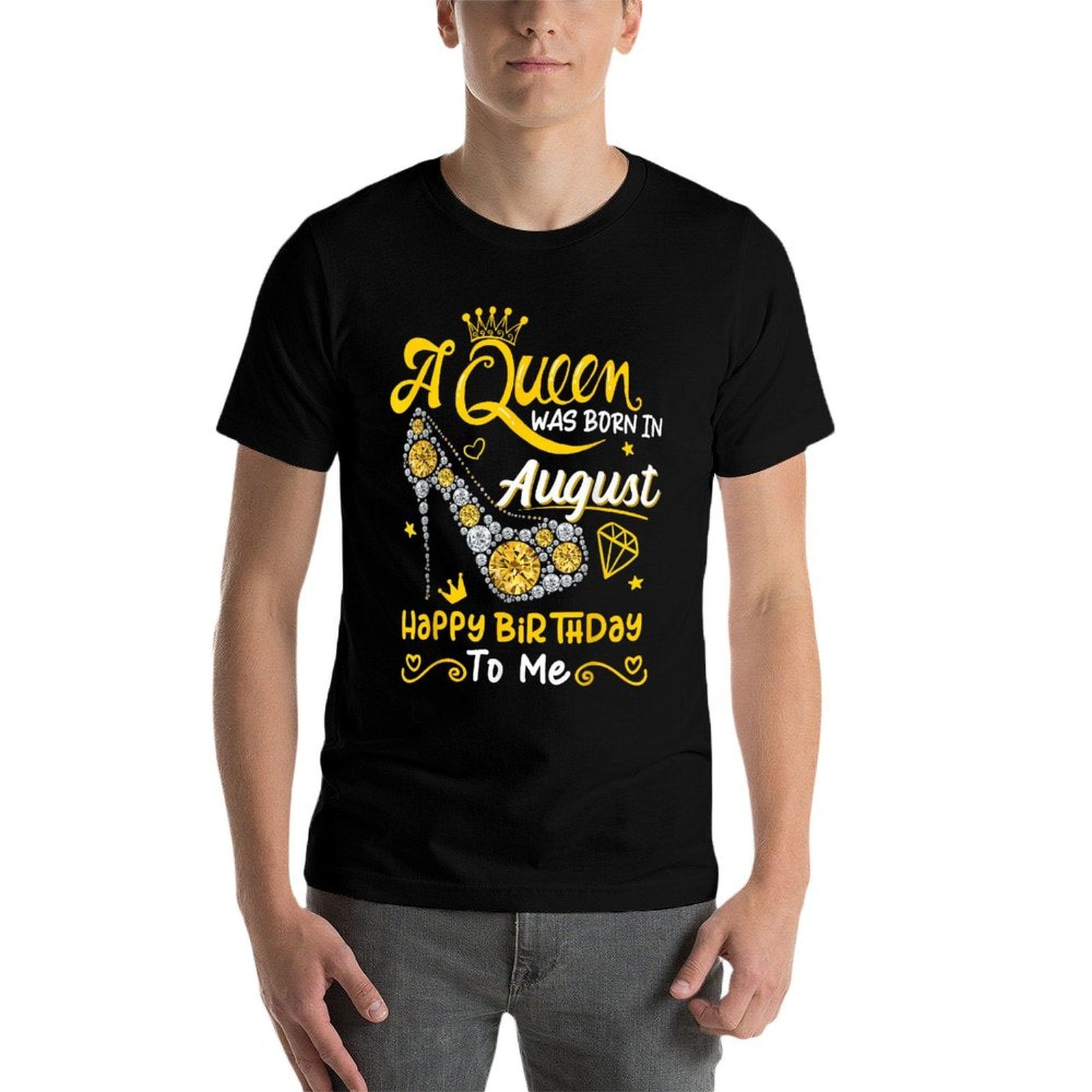 A Queen Was Born in August High Heel Birthday Queen August  Quick-drying T-Shirt