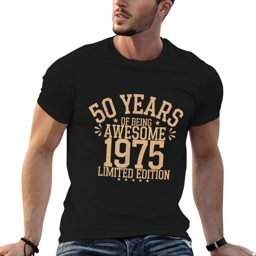 50 Year Birthday Decorations Men Gag 50yr 1975 50th Birthday  Trendy Pattern T-Shirt