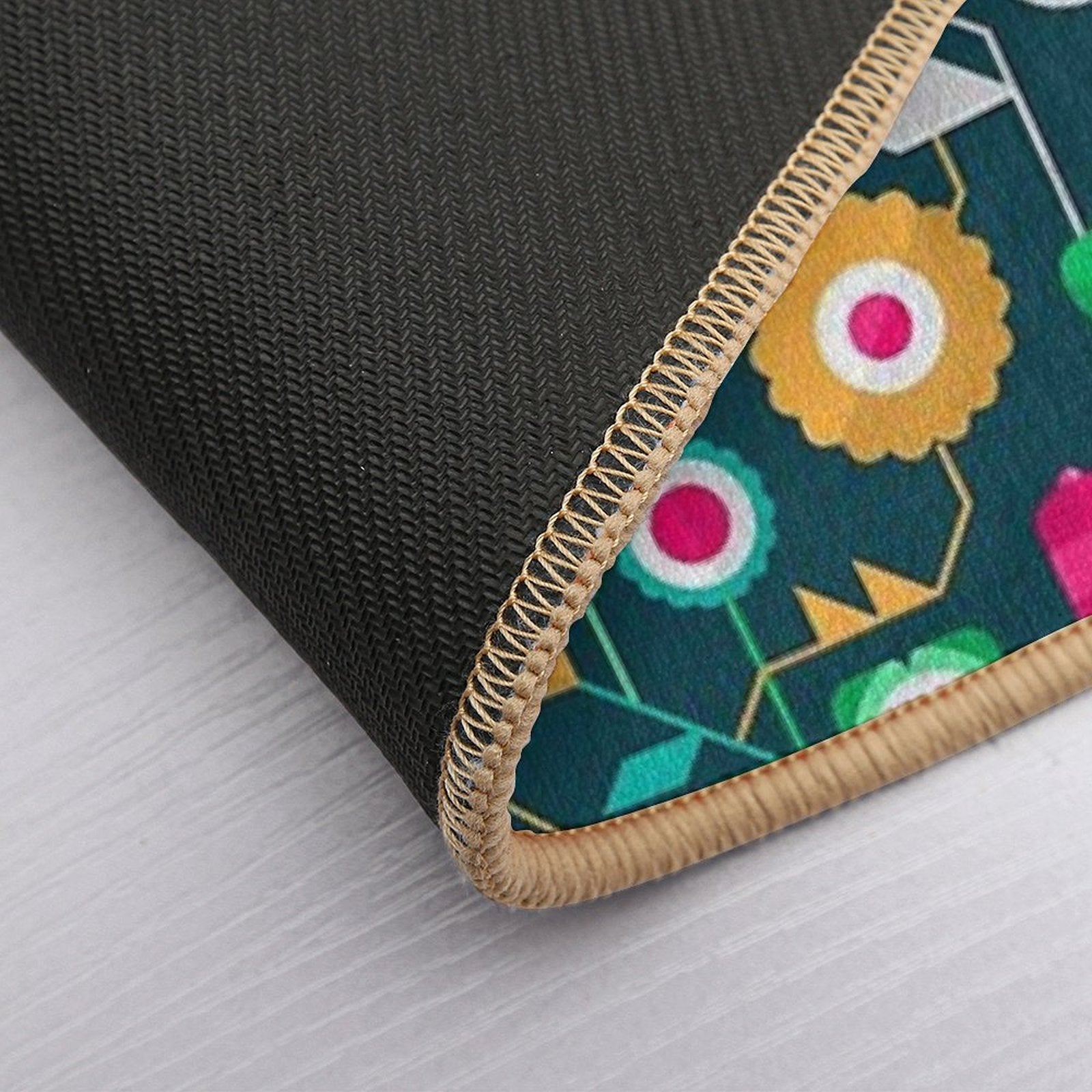 LL334  Geometric Floral I  Rapid-Drying Bath Mat