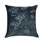 1958 Toy Building Brick Soft Washable Throw Pillow
