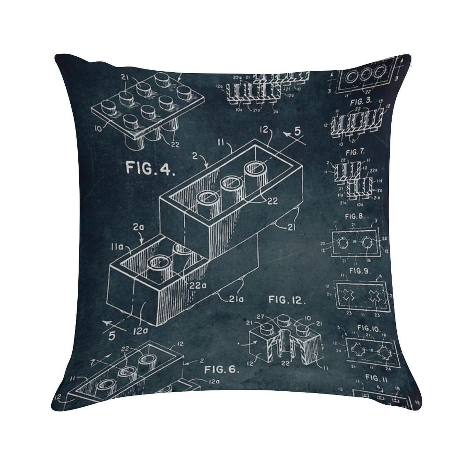 1958 Toy Building Brick Soft Washable Throw Pillow