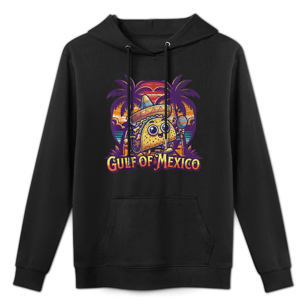 Gulf of Mexico with A Cute Mexican Cool Taco Illustration Layering Staple Hoodie
