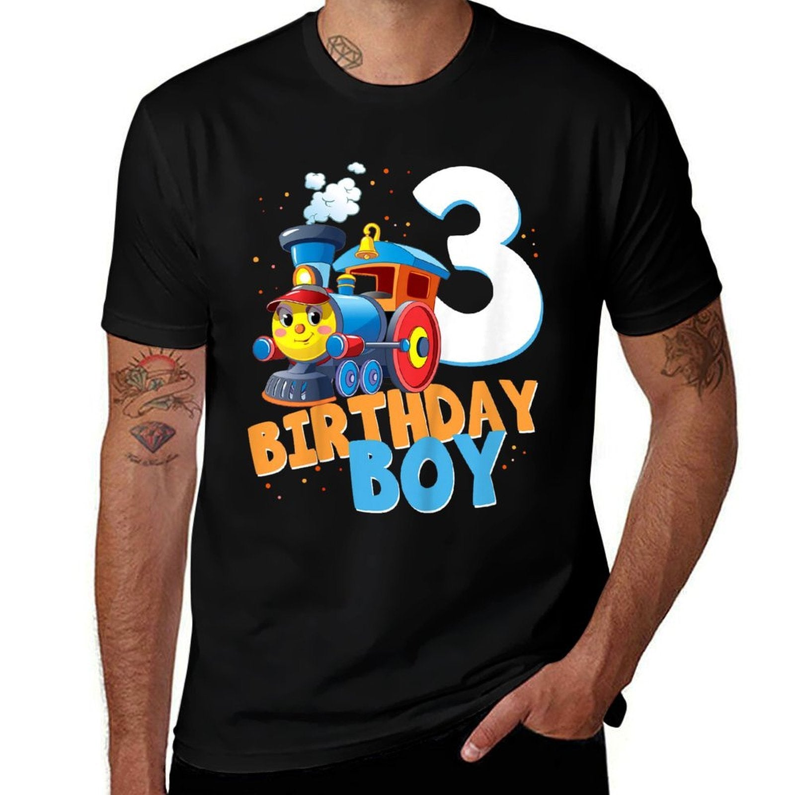3rd Birthday Train Boys Girls 3 Years Old I'm Three Gift  Moisture-wicking T-Shirt