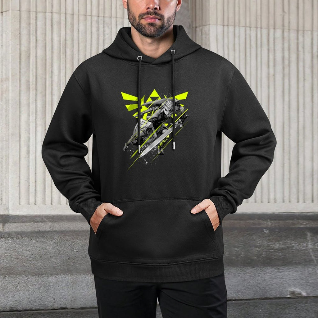 Legend of Zelda Link Neon Green Crest Relaxed Fit Hoodie