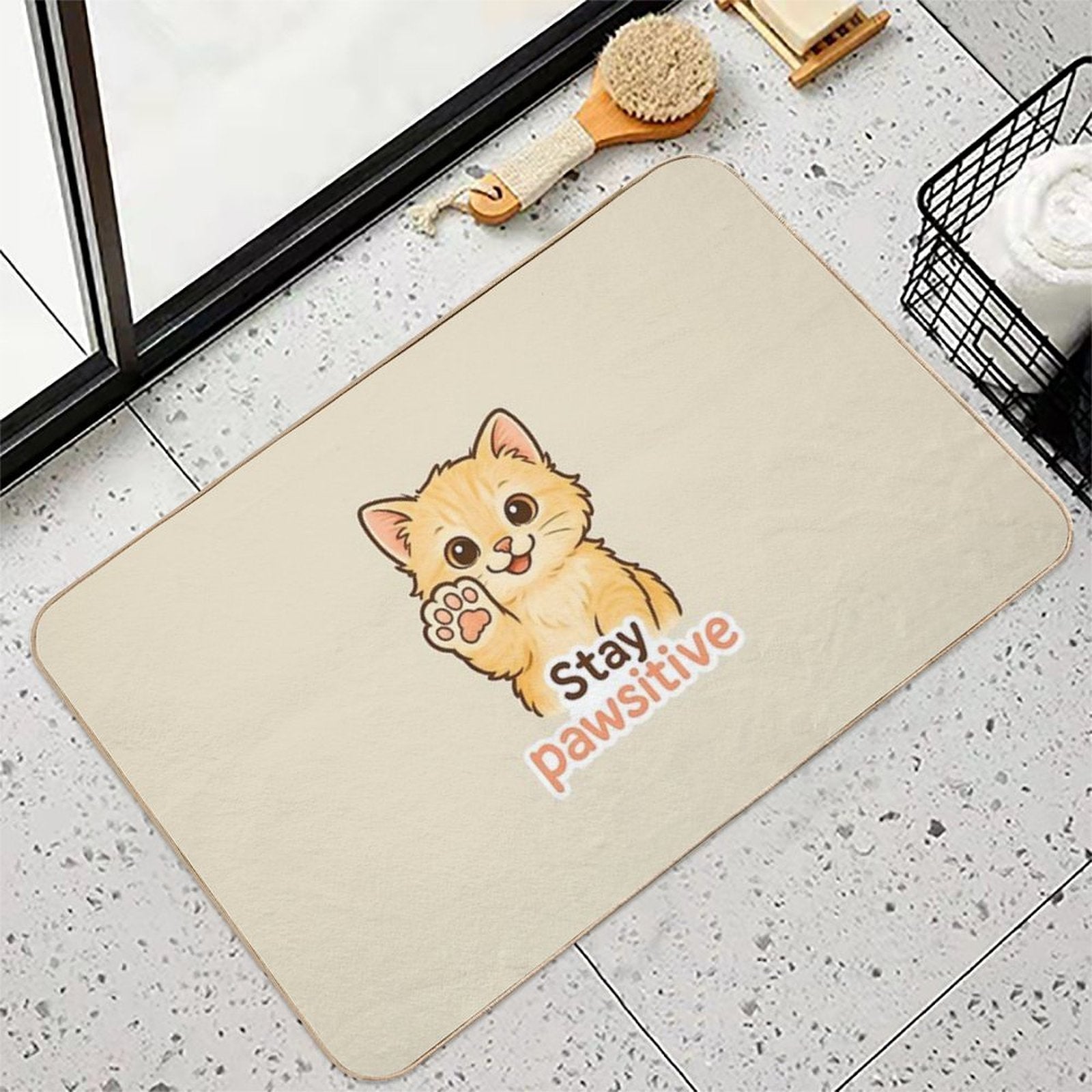 Stay Pawsitive  Long-Lasting Bath Mat