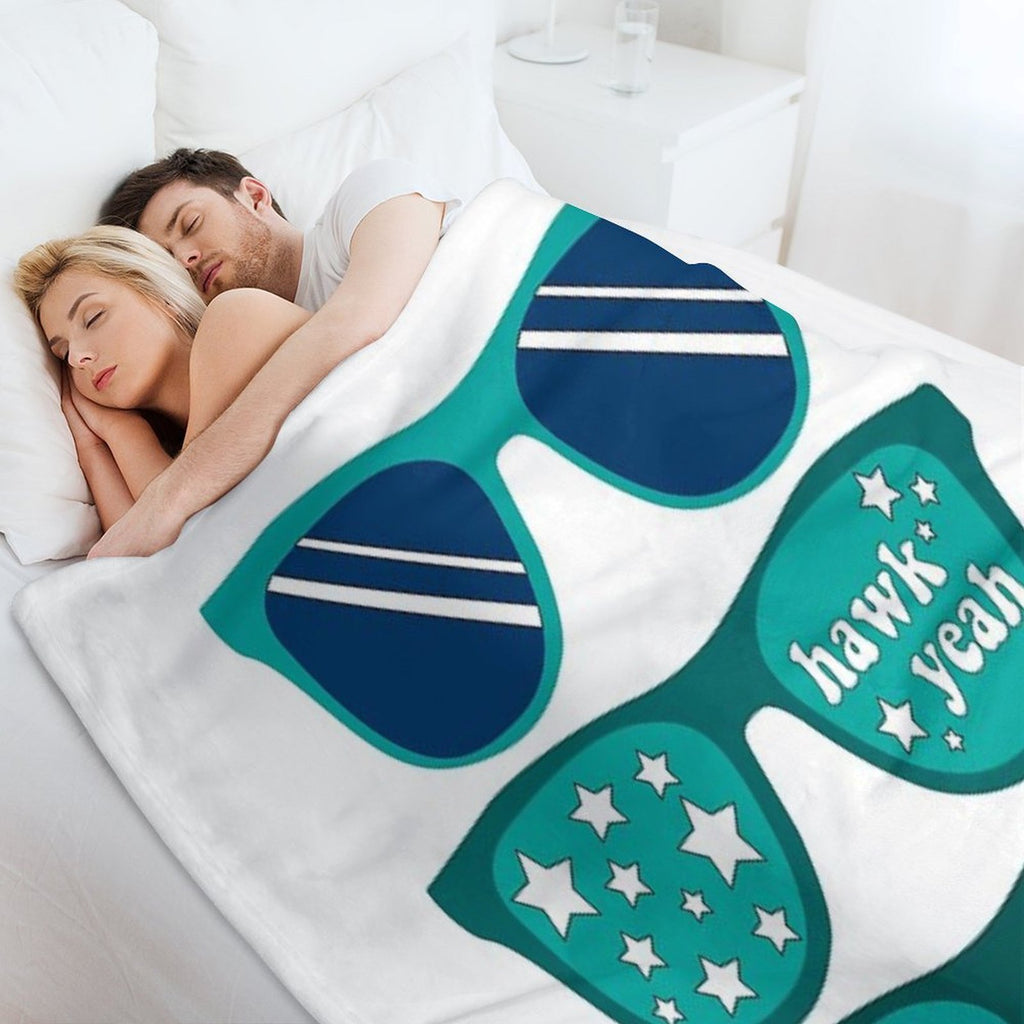 UNCW Hawk Yeah Triple Sunglasses Machine-washable Throw Blanket