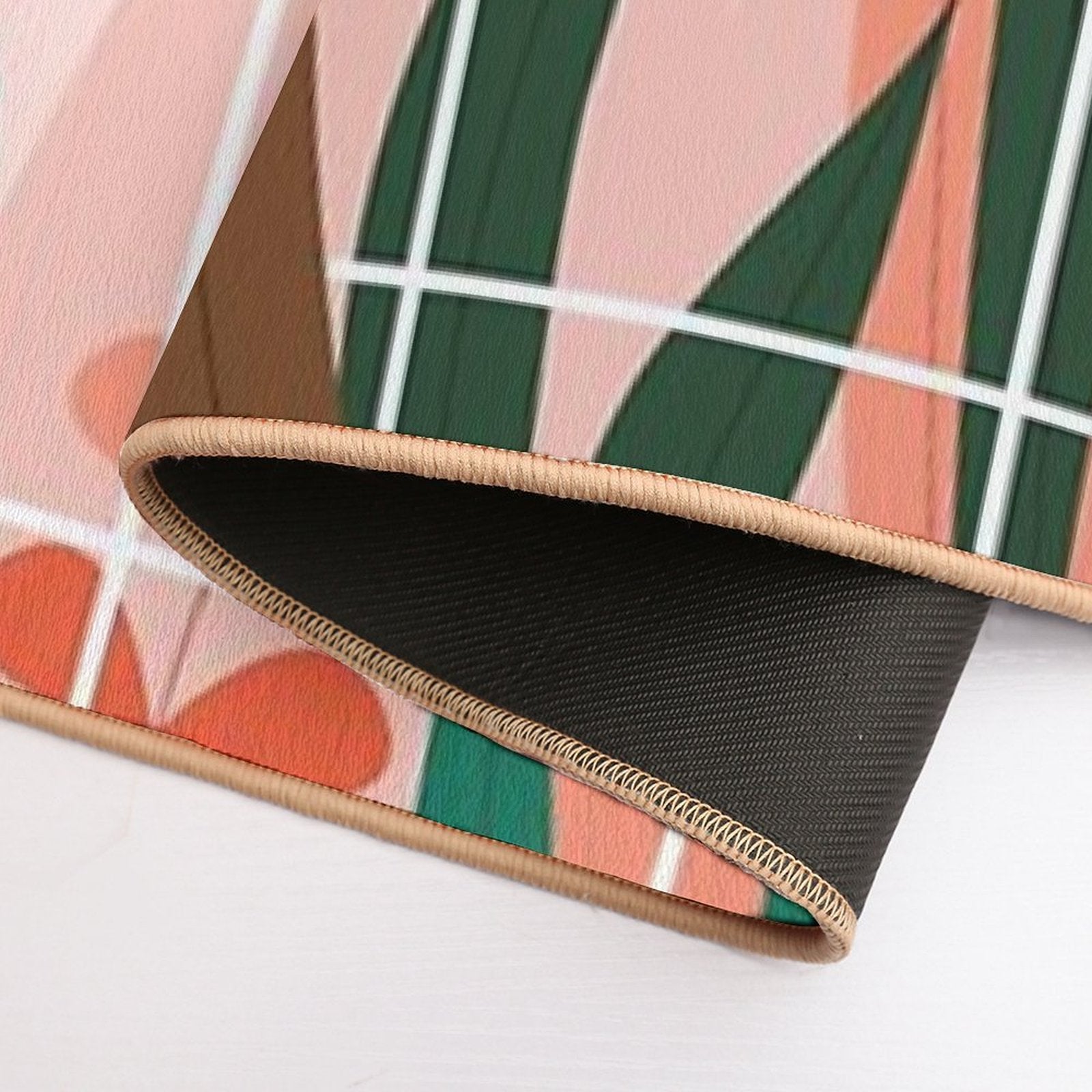 Beautiful Girl with A Plant in A Pot. Minimalistic Greenhouse  Multi-Purpose Bath Mat