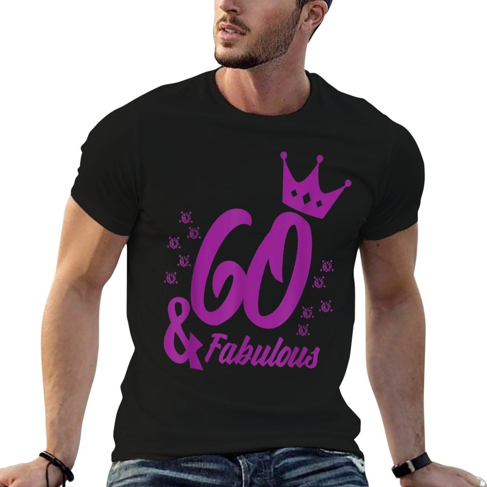60 & Fabulous 60th Birthday Diamond 1958 T-shirt  High-quality Stitching T-Shirt