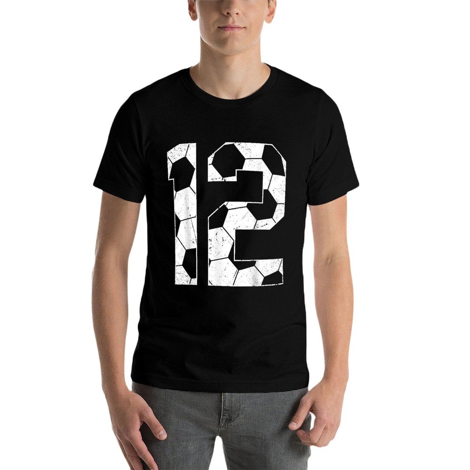 12th Birthday Boy Soccer Player Football 12 Years Old  Rolled Sleeves T-Shirt