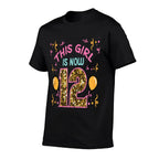 12th Birthday This Girl Is Now 12 Twelve Year Old Bday Girls  Oversized Silhouette T-Shirt