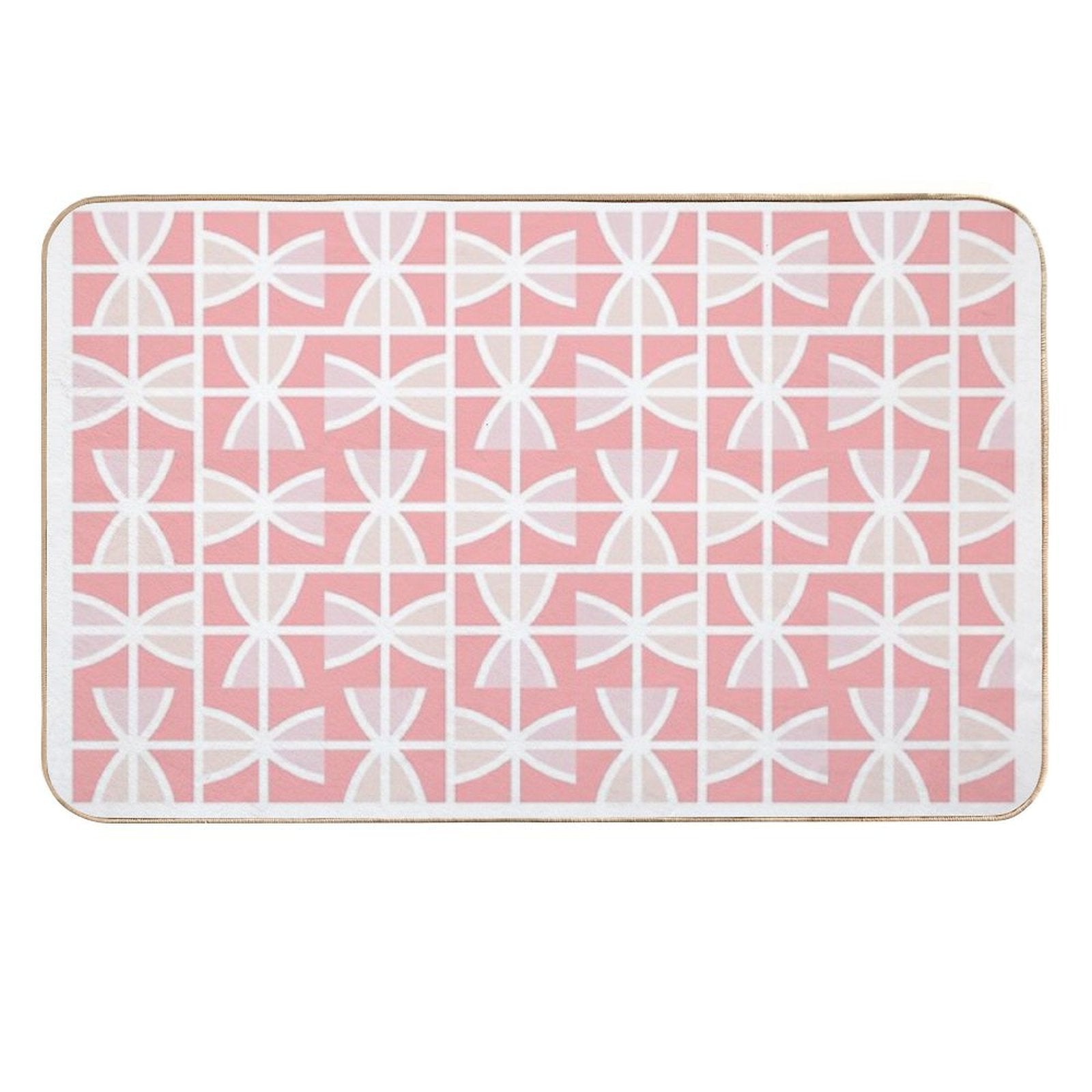 Pink Geometric Pattern.  Versatile Bath Mat