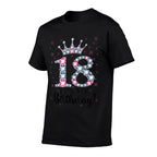 18 It's My Birthday Pink Crown Happy 18th Birthday Girl  Summer-ready Fabric T-Shirt
