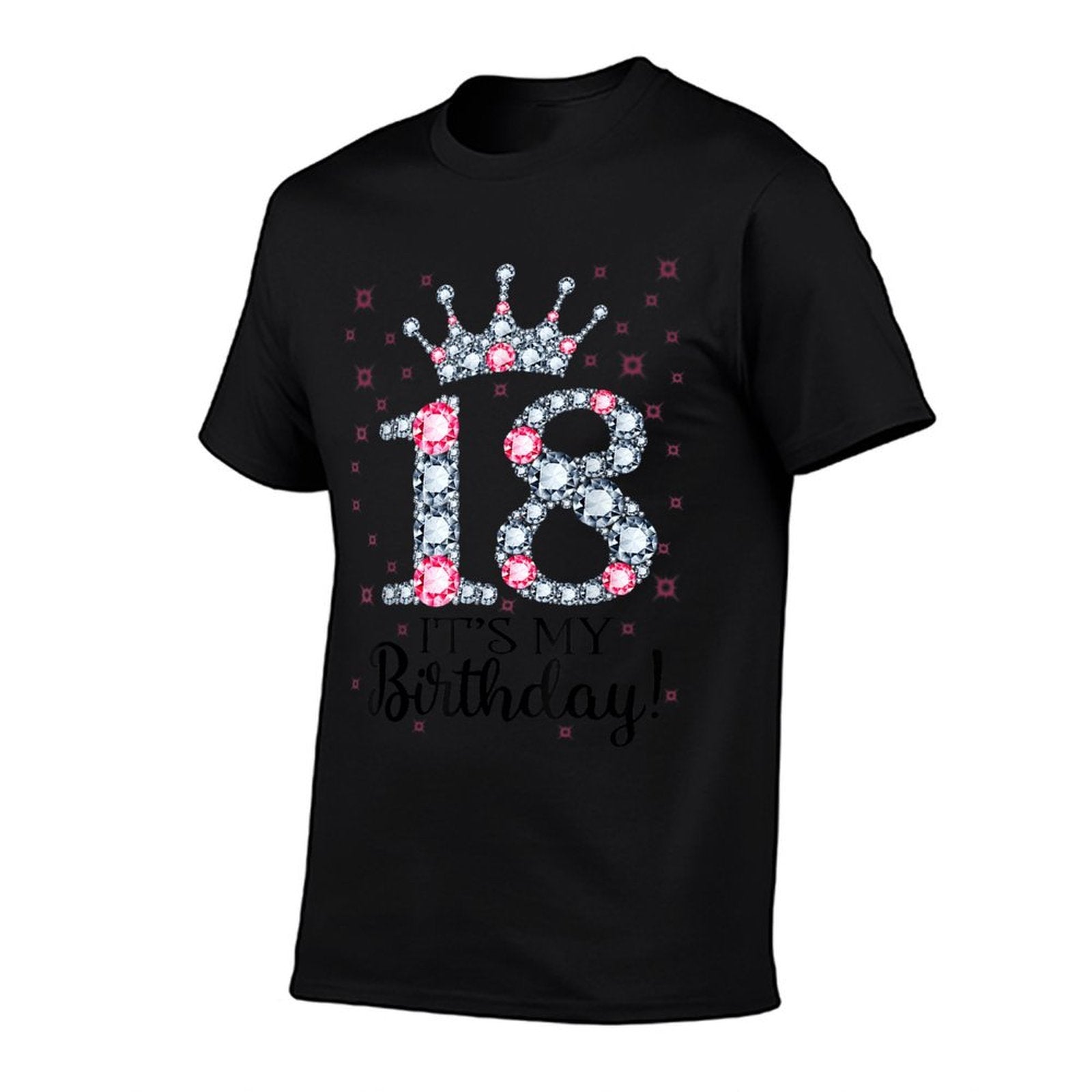 18 It's My Birthday Pink Crown Happy 18th Birthday Girl  Summer-ready Fabric T-Shirt