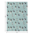 Collie Pattern Blue Painting Anti-pilling Throw Blanket