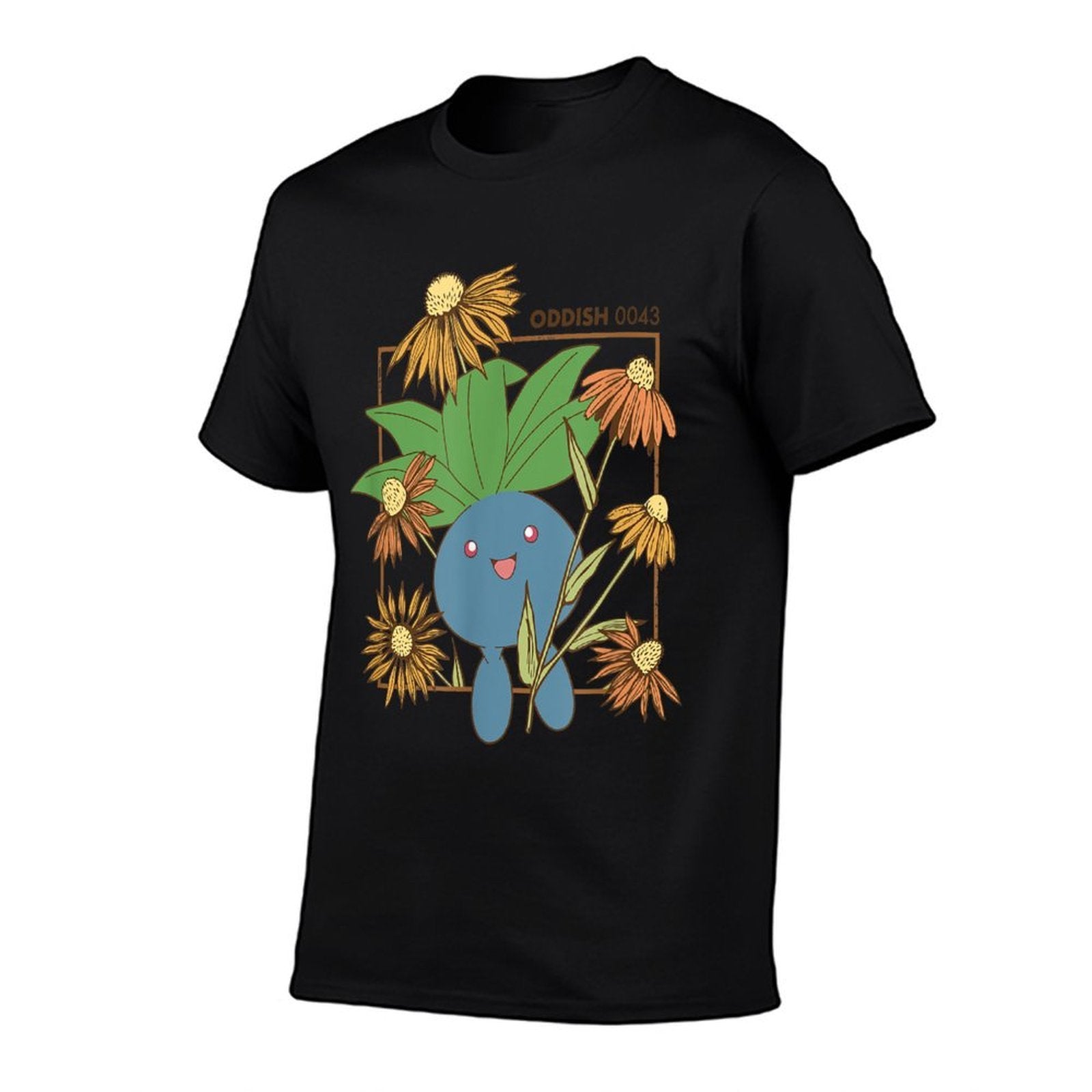 Pokémon Oddish 0043 Happy Jumping Floral Portrait  Stretchy T-Shirt