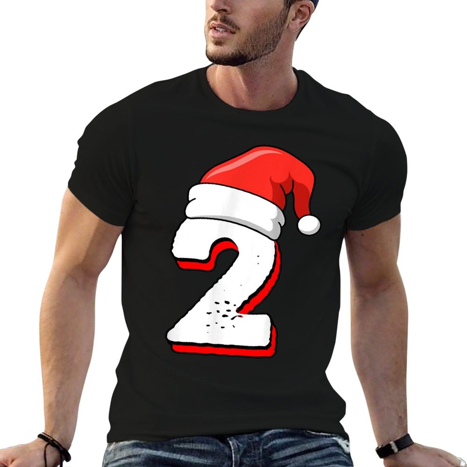 2nd Birthday Christmas Number 2 Years Old Birthday  Cotton T-Shirt