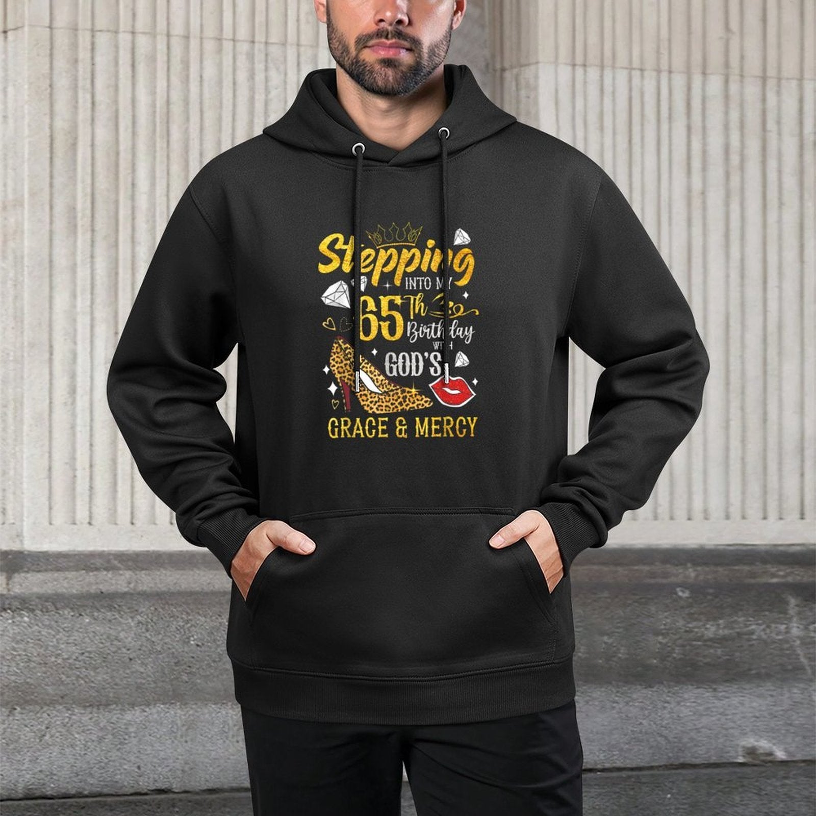 Stepping Into My 65th Birthday With God's Grace & Mercy Versatile Streetwear Hoodie