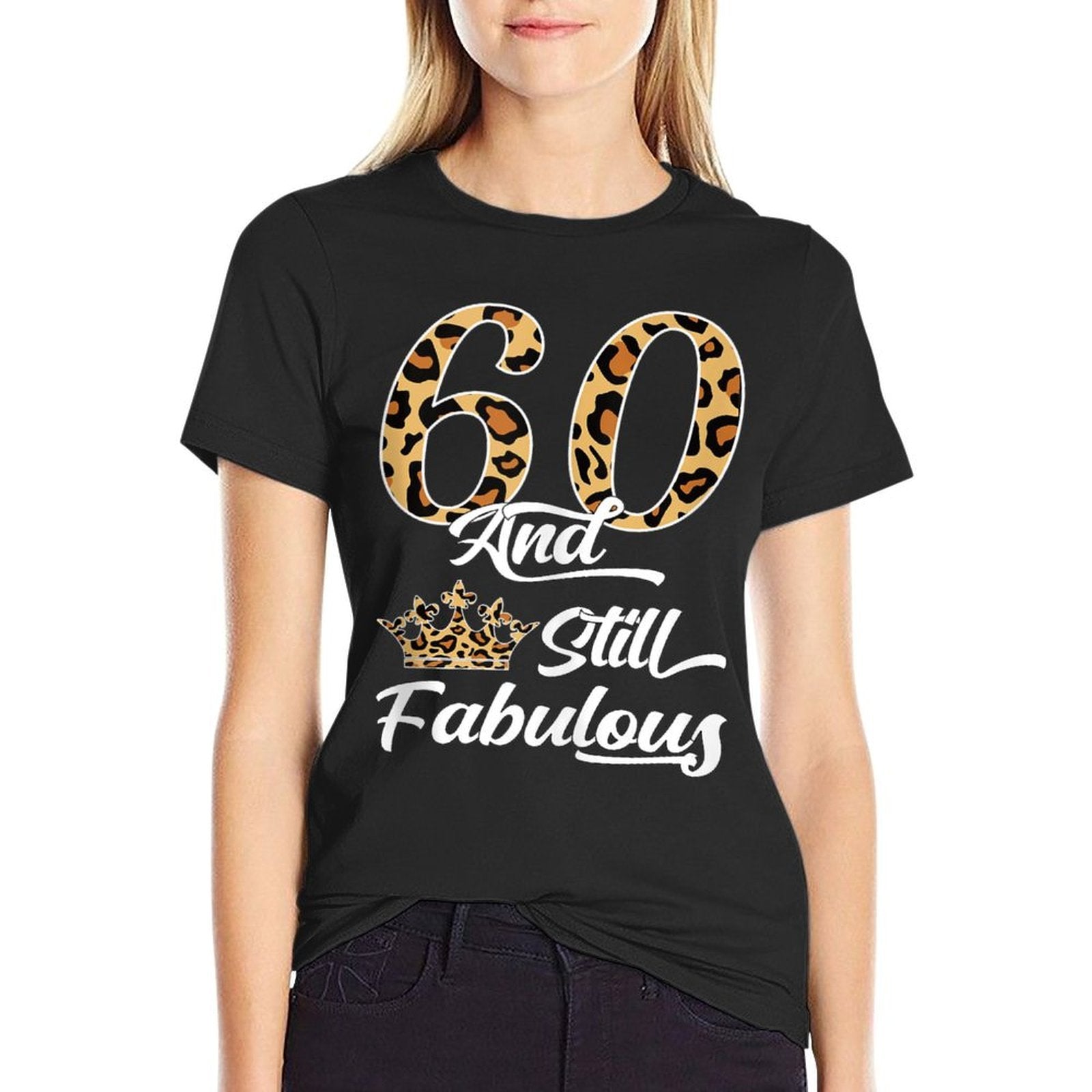60 & Fabulous Leopard Print Cool Women’s 60th Birthday  Stretchy T-Shirt