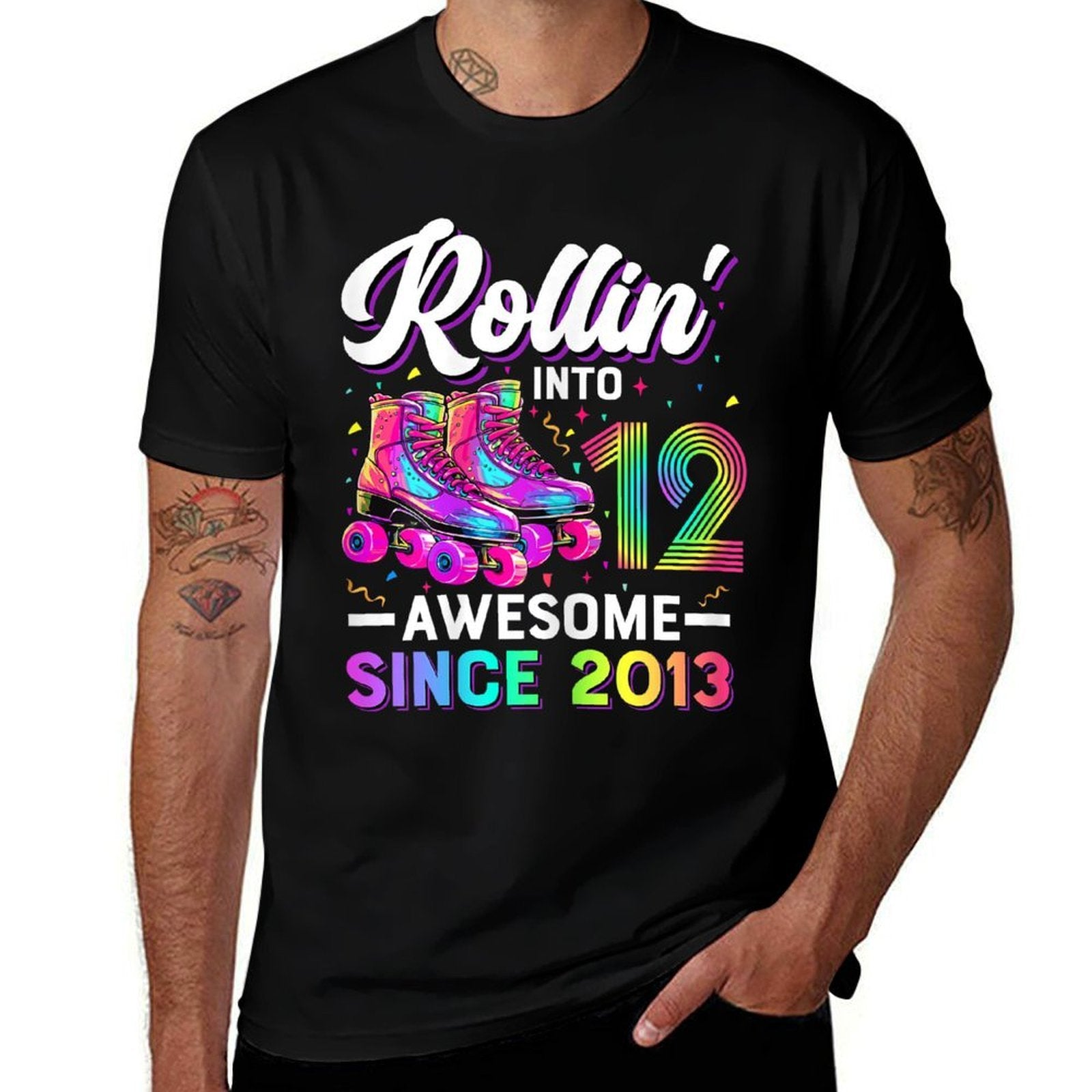 12th Birthday Girl 12 Year Old Roller Skate Skating  Eco-friendly Material T-Shirt