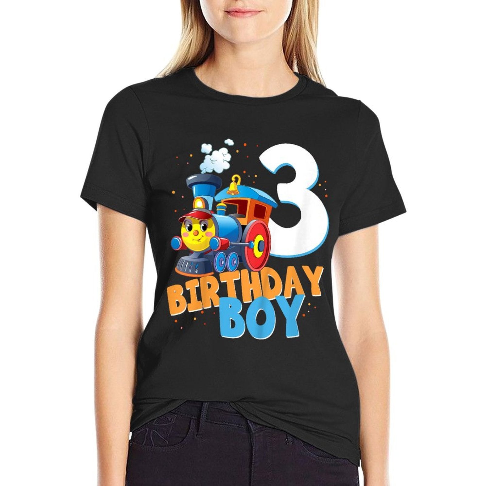 3rd Birthday Train Boys Girls 3 Years Old I'm Three Gift  Moisture-wicking T-Shirt