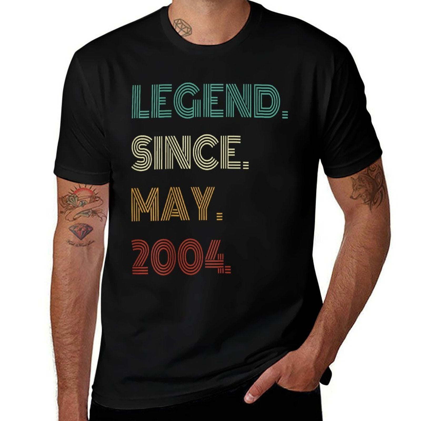 21 Years Old Legend Since May 2004 21st Birthday  High-quality Stitching T-Shirt