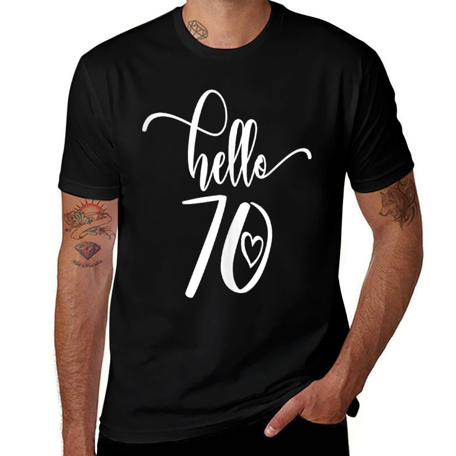 70th Birthday, For Women, Hello 70 Years Old Cute  Slim-fit Cut T-Shirt