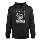 Death to My 30s, 40th Birthday Skeleton in Coffin Halloween Easy Care Hoodie