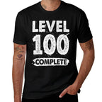 100th Birthday Gifts Level 100 Complete - Men's Unisex Adults Black Crew Neck Classic Fit - Small  Affordable Price T-Shirt