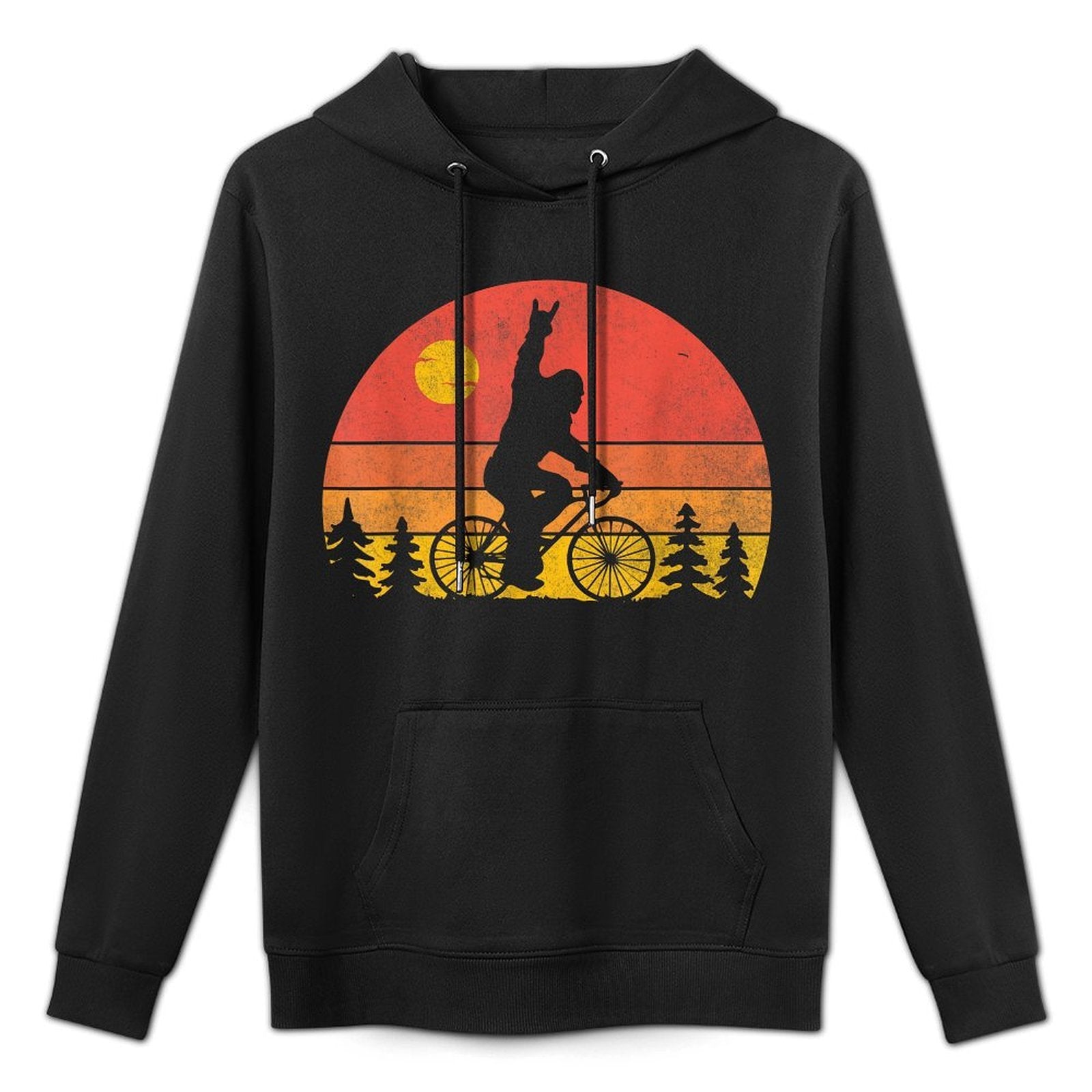 Bigfoot Mountain Bike Funny MTB Biking Cycling Sasquatch Men Durable Construction Hoodie