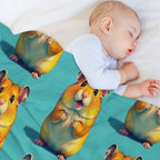 Cute Hamster Easy Care Throw Blanket