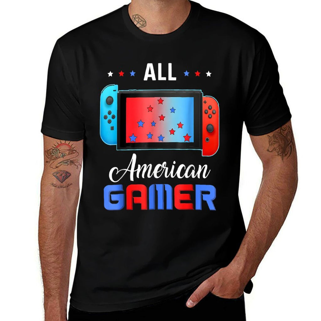 All American Gamer Funny 4th Of July Boys Kids Men USA  Versatile T-Shirt