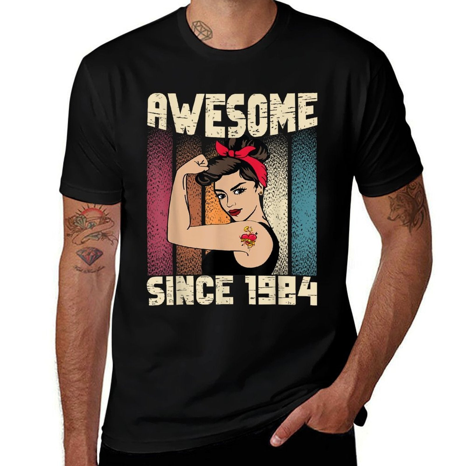 40 Year Old Awesome Since 1984 40th Birthday Women  Summer-ready Fabric T-Shirt