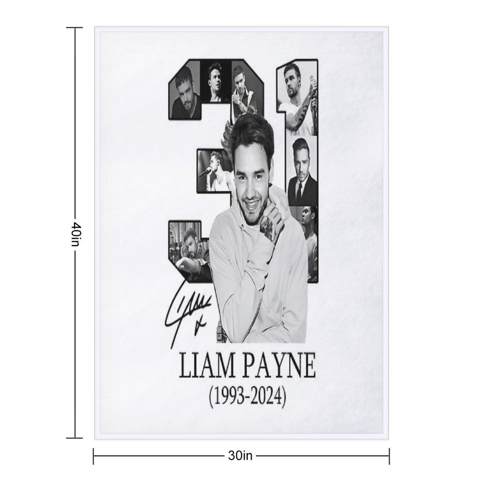 Rest In Peace Liam Payne Vintage Unisex Black Shirt, Liam Payne Thank You For The Memories Comfort Throw Blanket