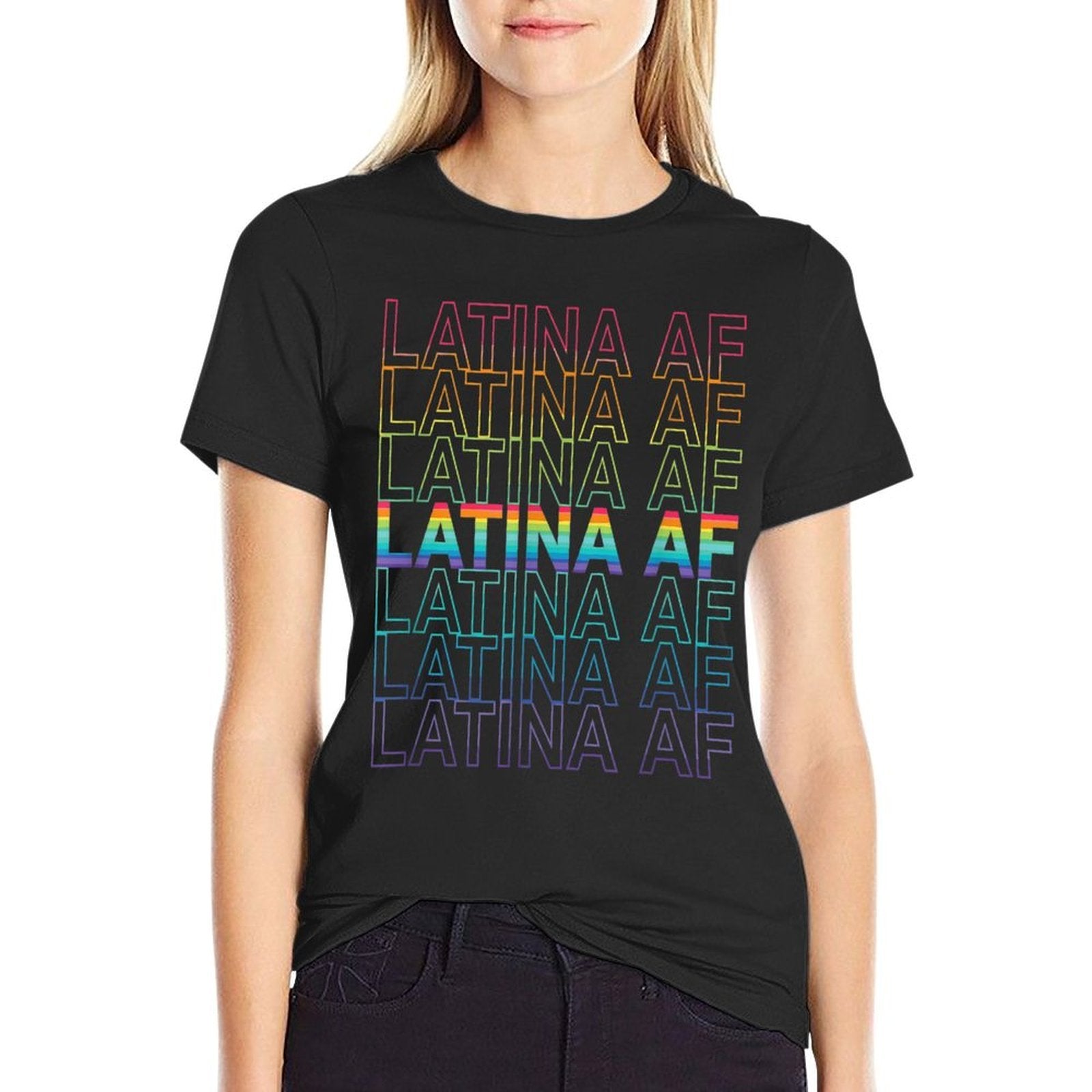 Latina AF LGBTQ Gay Pride Rainbow Design  Graphic-printed T-Shirt
