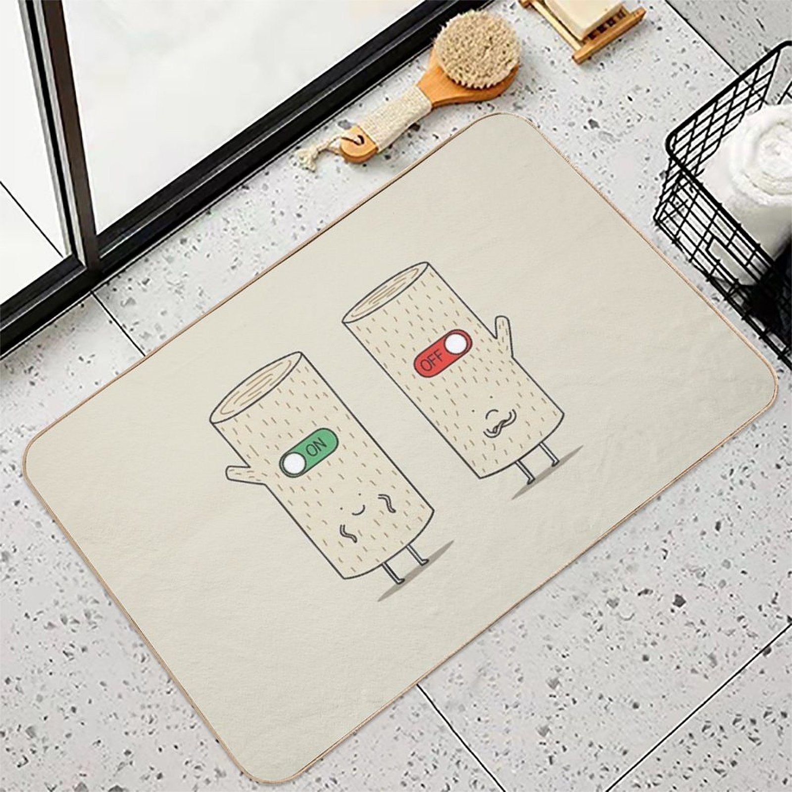 Log on And Log Off  Anti-Trip Bath Mat