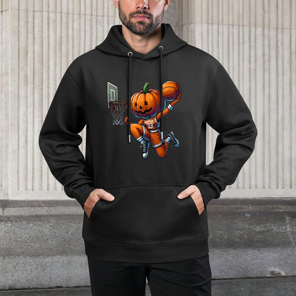 Pumpkin Playing Basketball Dunk Halloween Costume Sports Unisex Design Hoodie