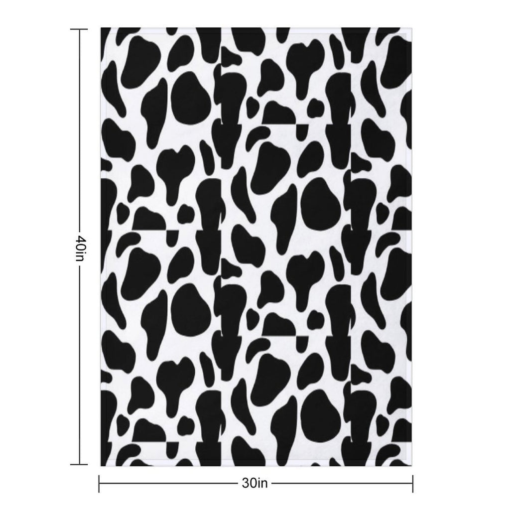 Cow Print Compact Throw Blanket