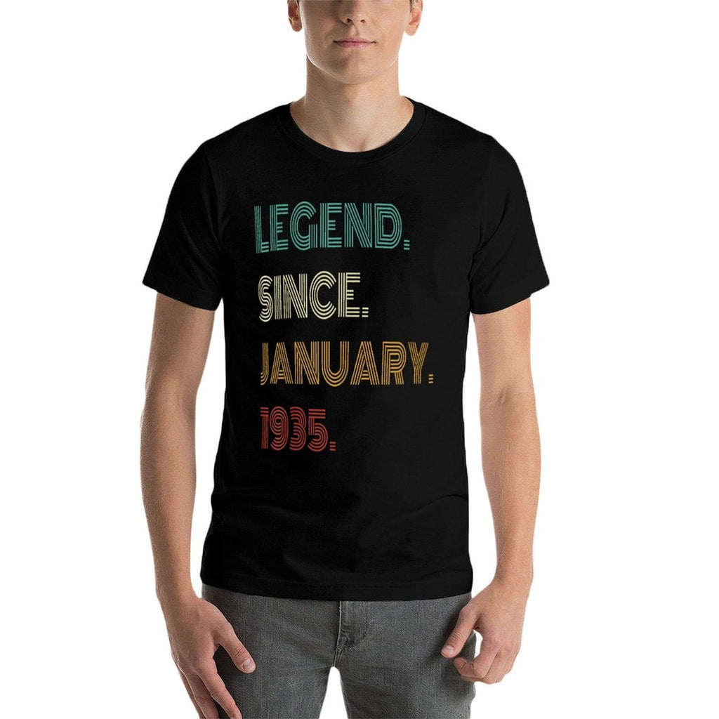 90 Years Old Legend Since January 1935 90th Birthday  Summer-ready Fabric T-Shirt