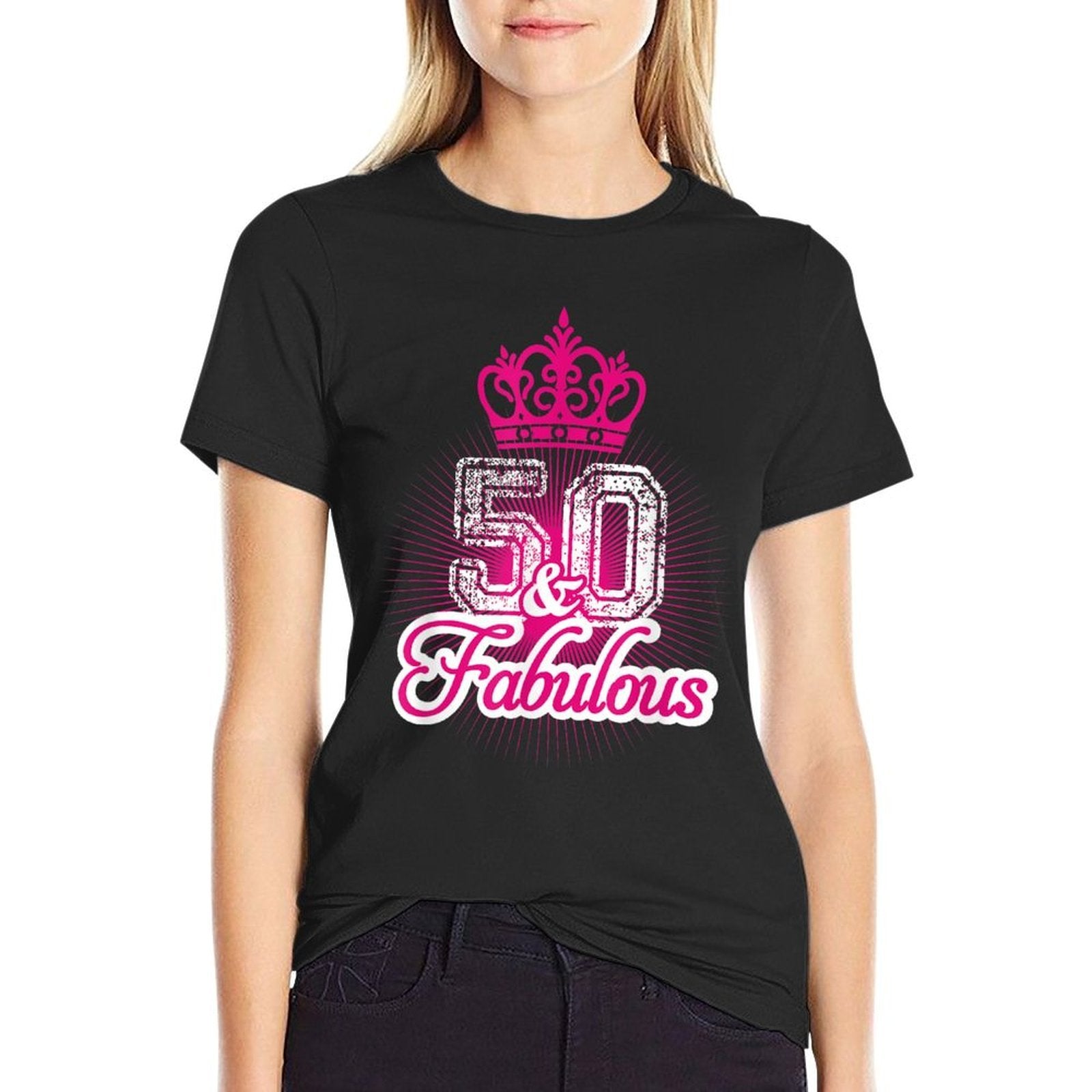 50 Yrs Old 50th Birthday Queen  Princess Crown Lady  Eco-friendly Material T-Shirt
