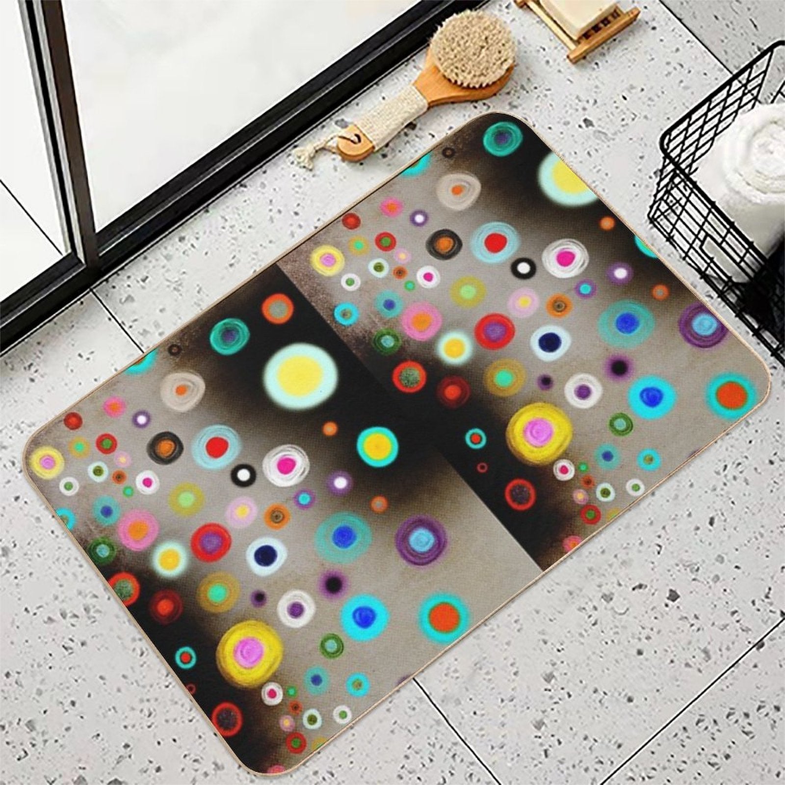 Poppies Colorful Snow Landscape  Odorless Bath Mat