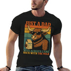 Just A Dad Who Always Came Back With The Milk Funny Dad  Polyester Blend T-Shirt