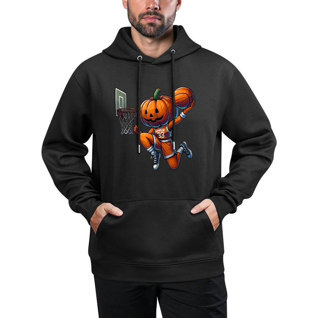 Pumpkin Playing Basketball Dunk Halloween Costume Sports Unisex Design Hoodie
