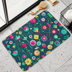 LL334  Geometric Floral I  Rapid-Drying Bath Mat