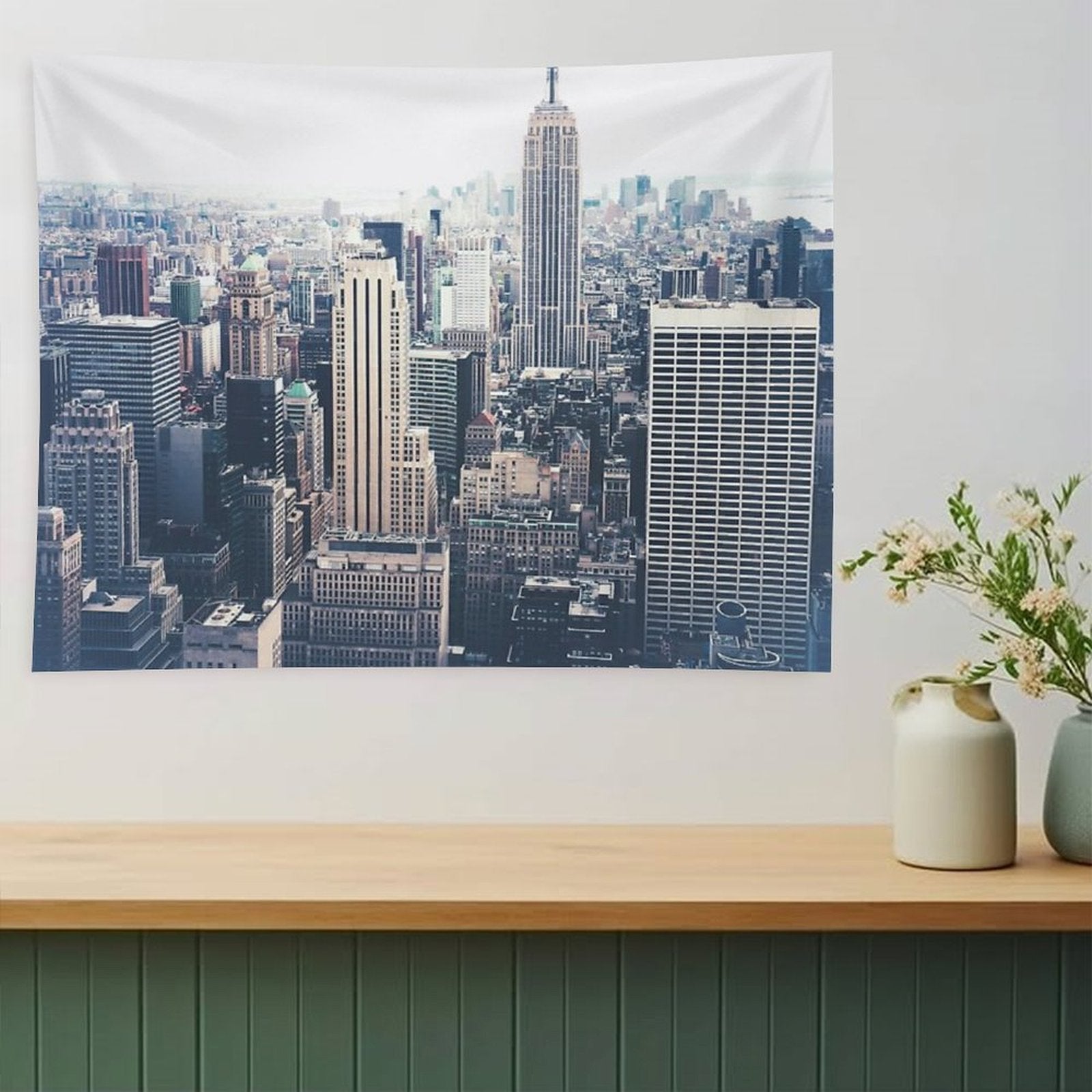 Foggy Day in New York City Tapestry